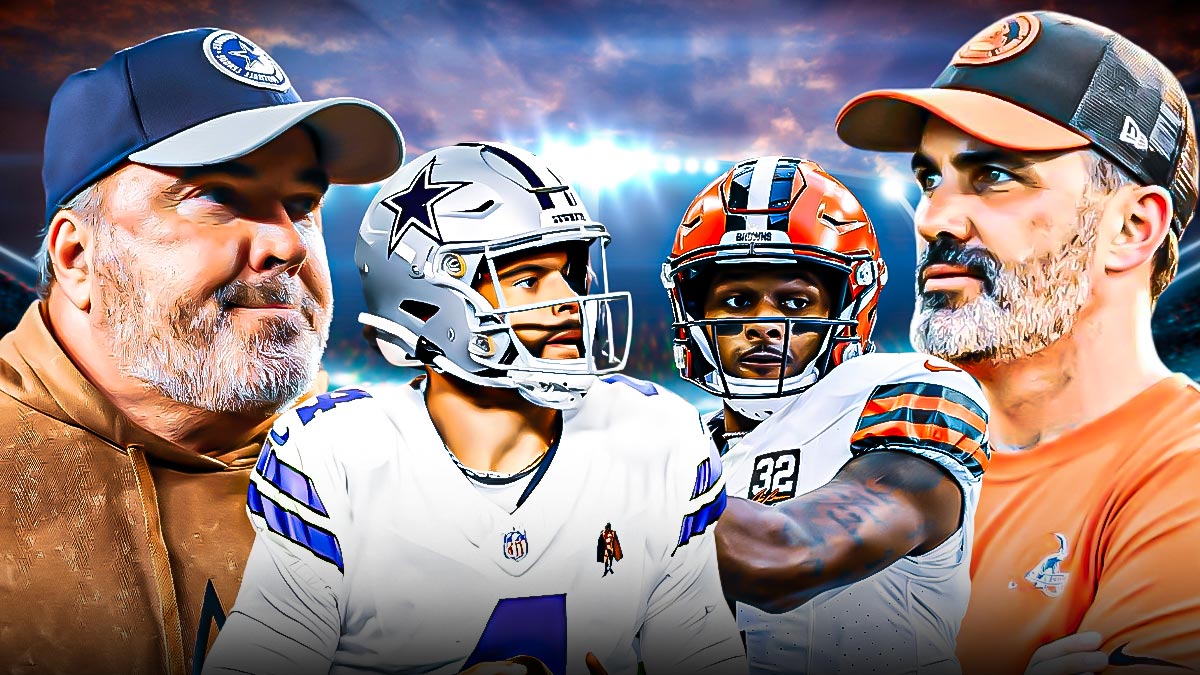 Cowboys Dak Prescott, coach Mike McCarthy and Browns DeShaun Watson, coach Kevin Stefanski