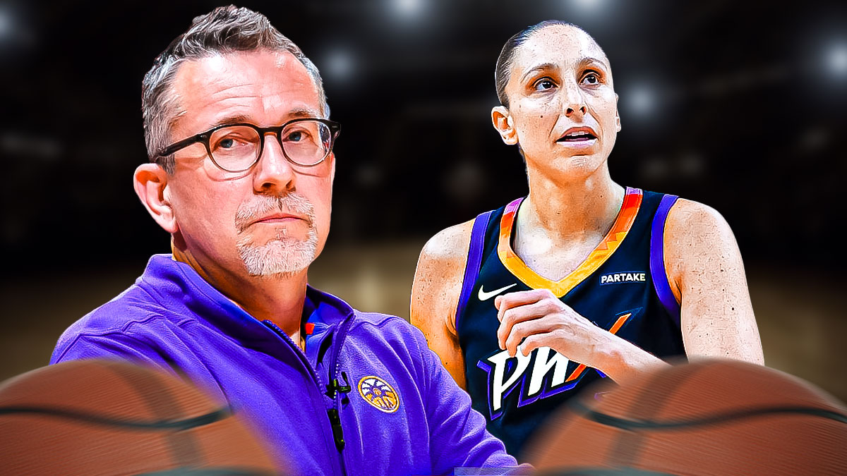 A current/recent picture of LA Sparks coach Curt Miller alongside Phoenix Mercury player Diana Taurasi.