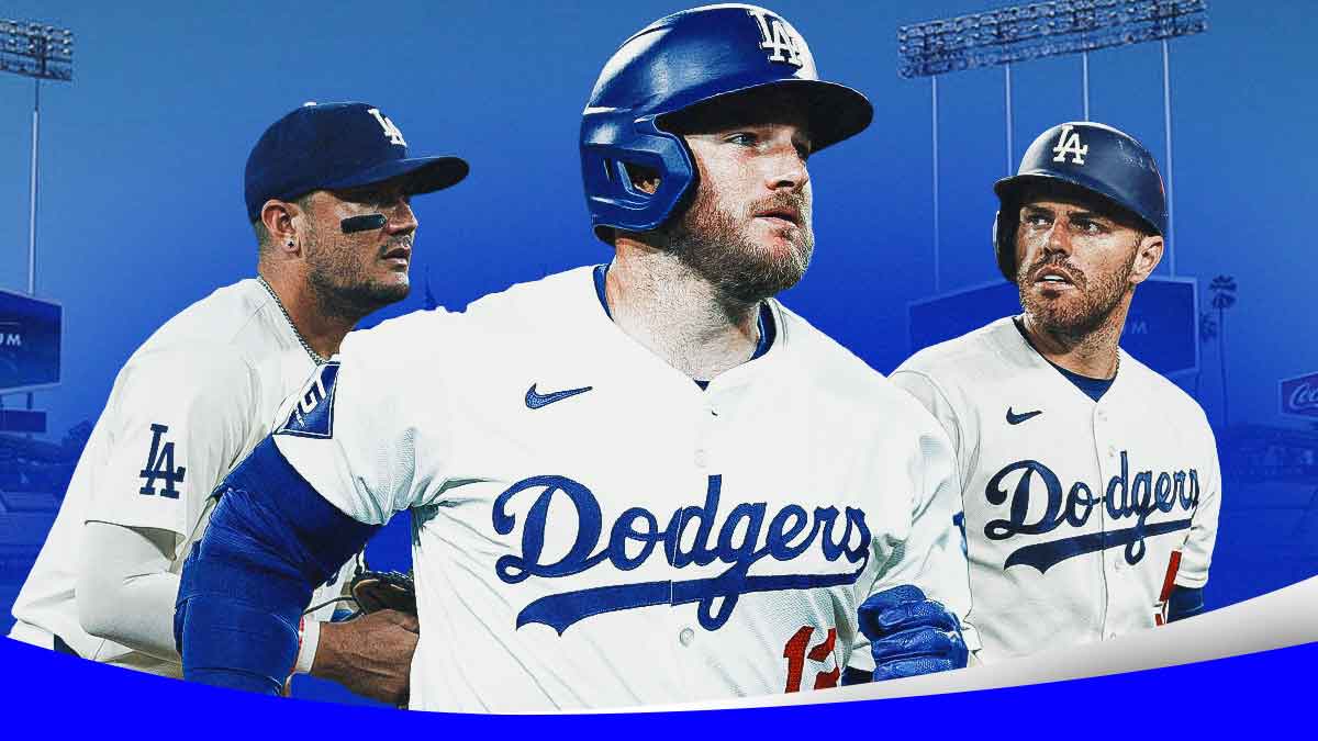 Max Muncy, Miguel Rojas and Freddie Freeman (Dodgers). Dodger Stadium.