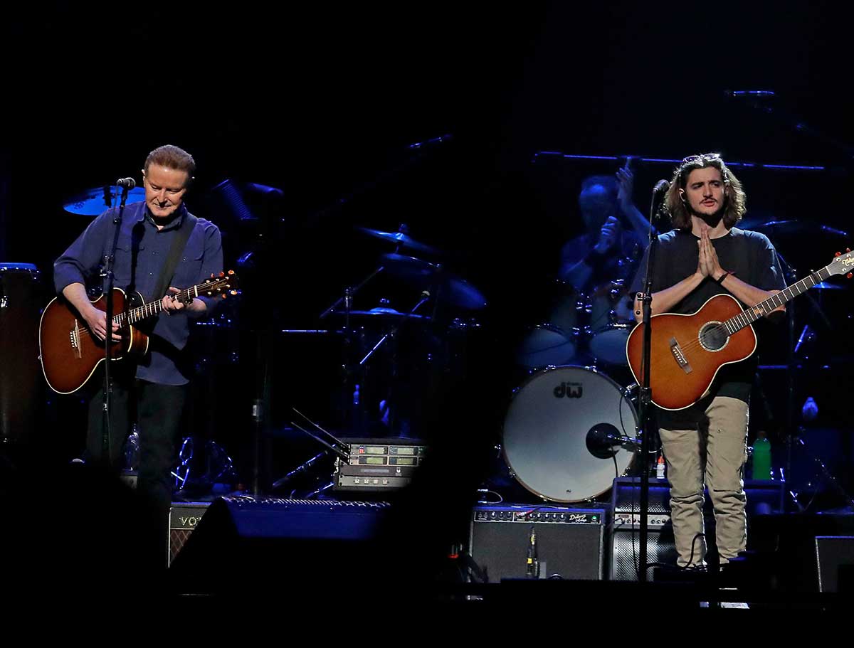 Don Henley and Deacon Frey performing on the Evening with the Eagles Tour in 2018.