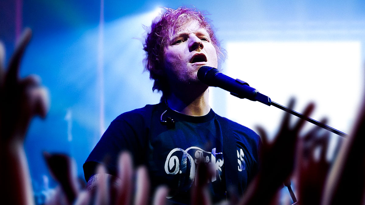 Thinking Out Loud singer Ed Sheeran, who made fun of the song on TikTok, performing in front of audience