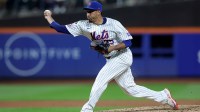 New York Mets relief pitcher Edwin Diaz (39) pitches against the Washington Nationals during the ninth inning at Citi Field.
