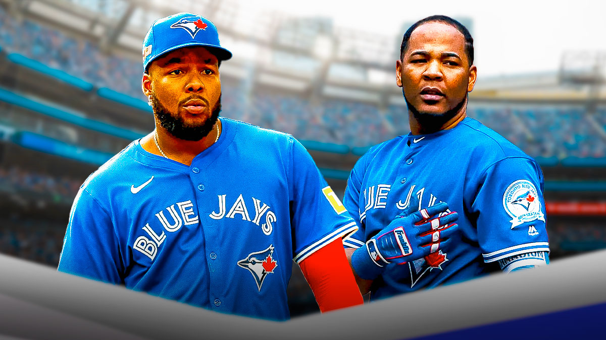 Blue Jays star Vladimir Guerrero Jr. receiving an Edwin Encarnacion endorsement.