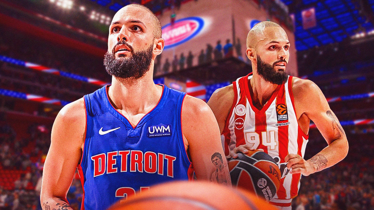 Evan Fournier playing for the Pistons and Olympiaco.
