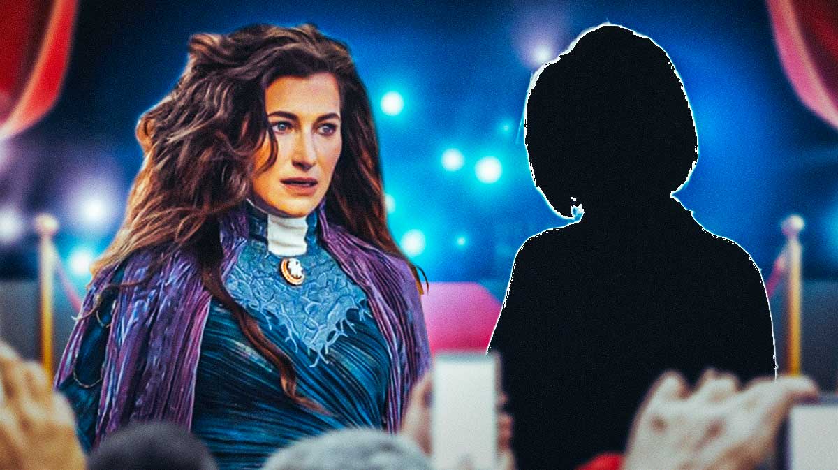 Agatha All Along Episode 3 star Kathryn Hahn and Debra Jo Rupp as silhouette.