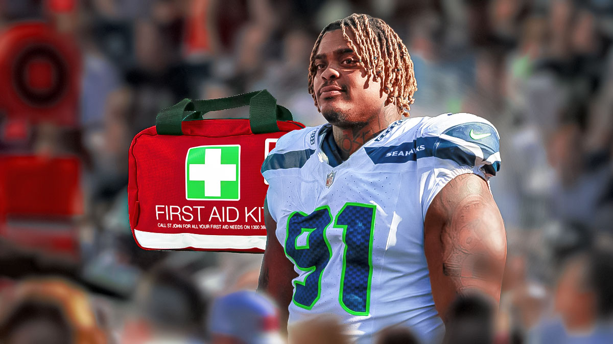 Byron Murphy II with a first aid kit near him