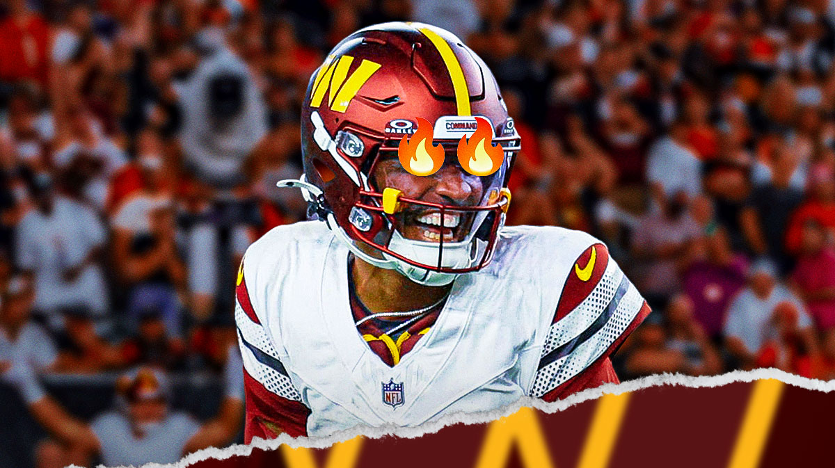 Commanders' Jayden Daniels with fire in his eyes
