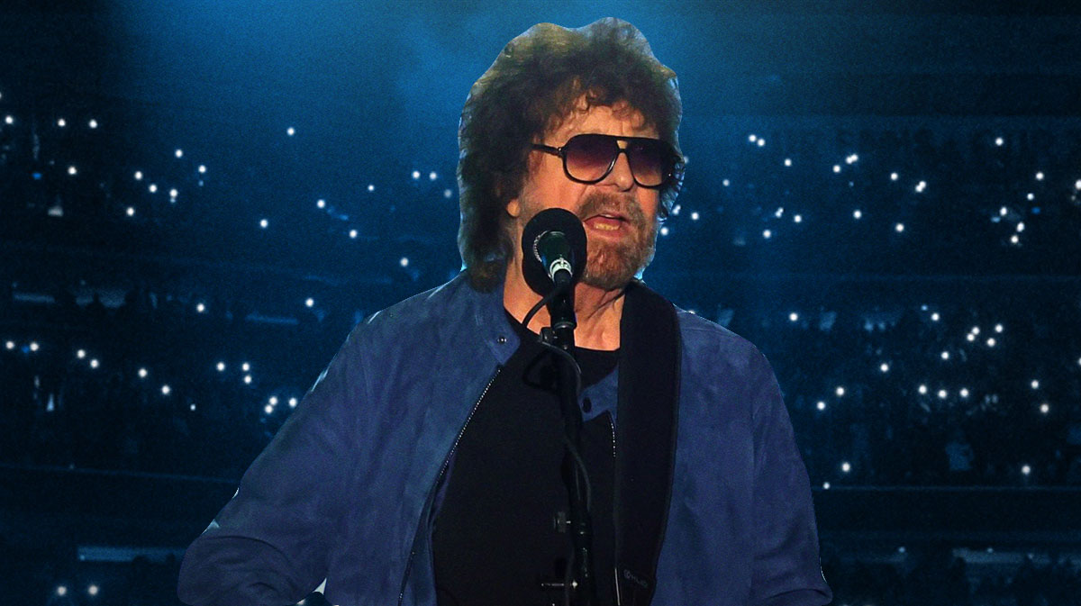 Jeff Lynne of ELO with Capital One Arena, where they just played one of their farewell tour shows.