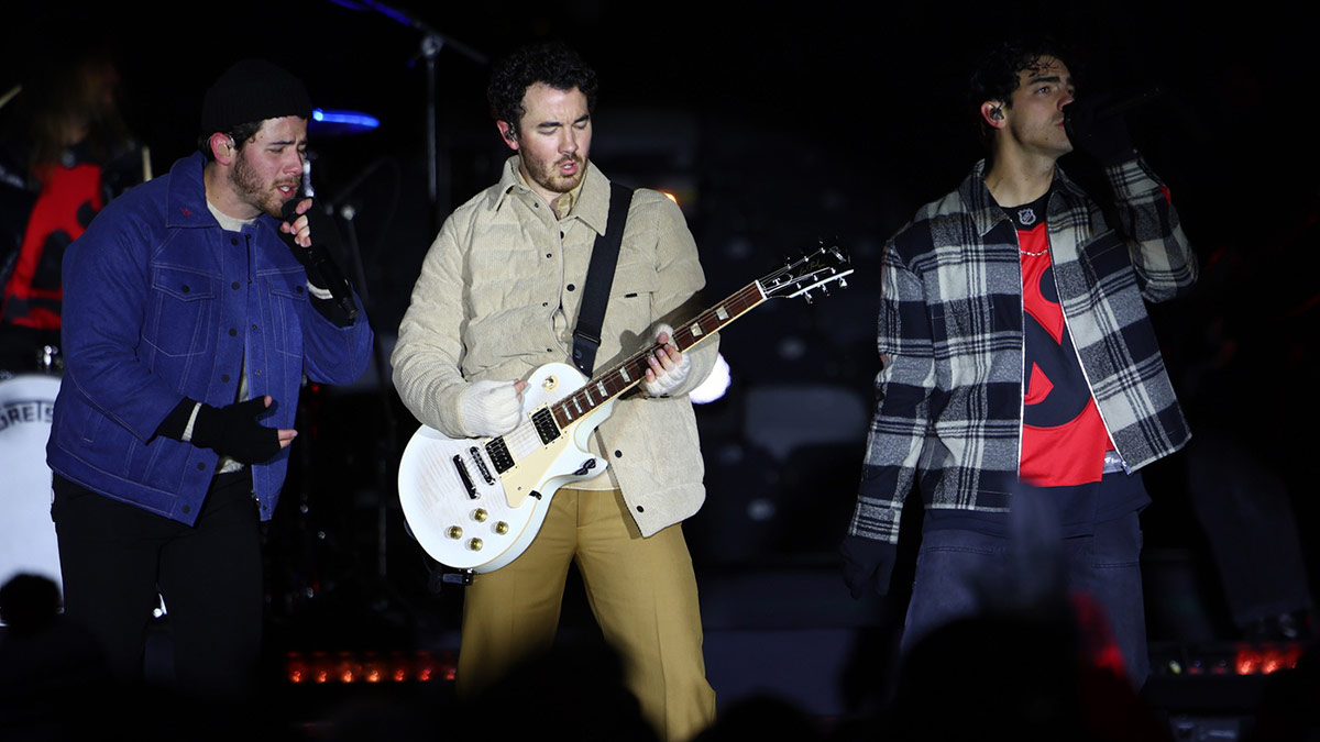 Jonas Brothers perform at MetLife Stadium on February 17, 2023.