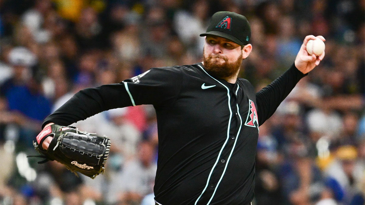 Arizona Diamondbacks starting pitcher Jordan Montgomery (52) pitches in the first inning against the Milwaukee Brewers at American Family Field.