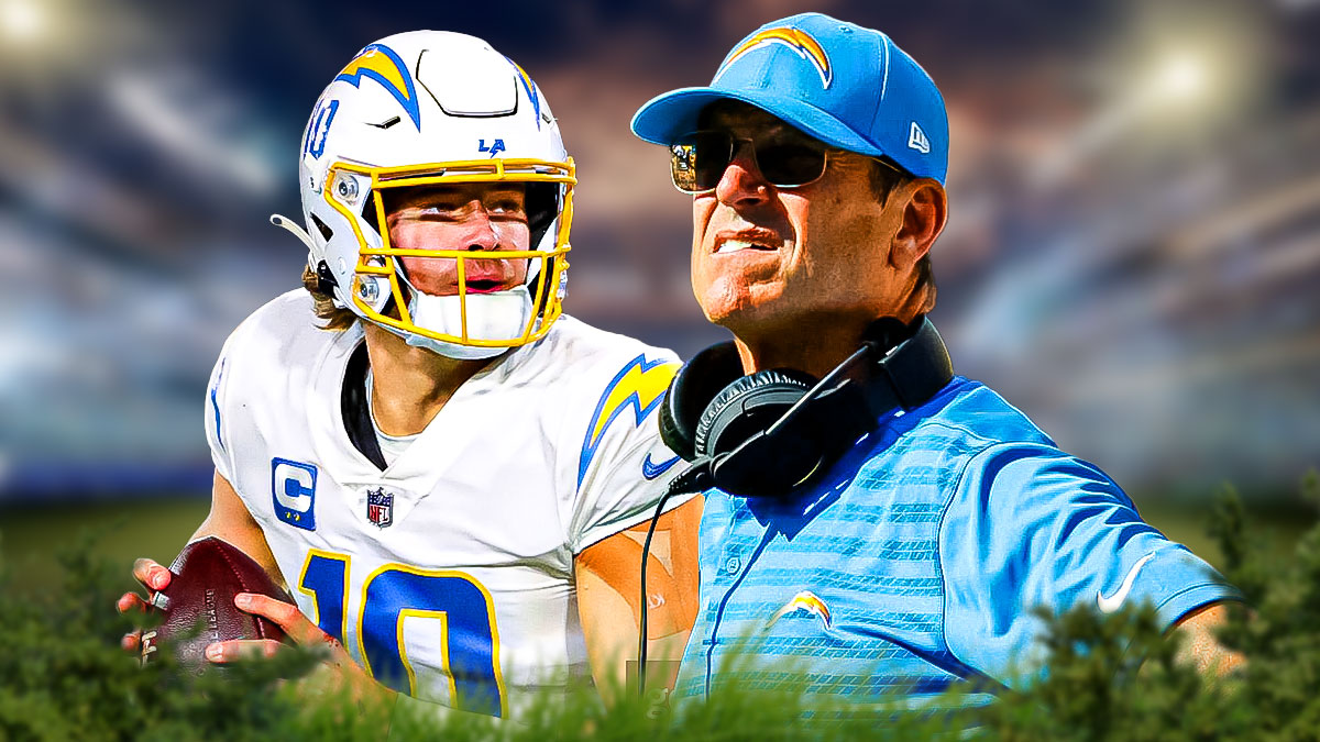 Justin Herbert and Jim Harbaugh