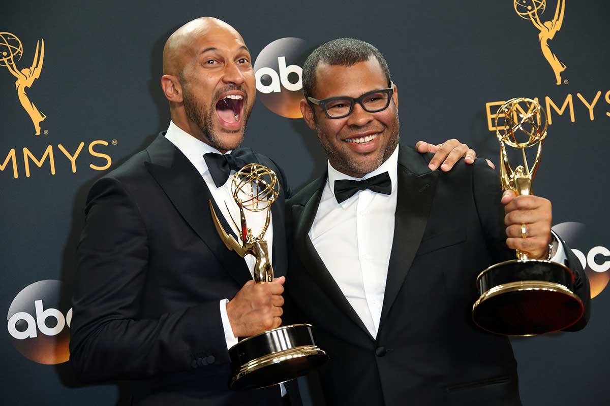 Keegan-Michael Key and Jordan Peele on the red carpet of the Emmys in 2016.