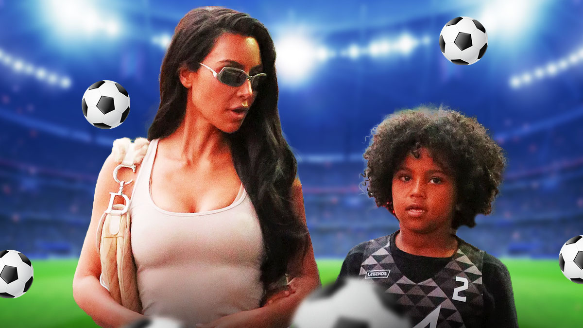 Kim Kardashian Saint West Real Madrid soccer mom