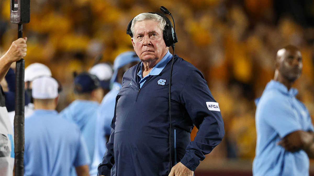 North Carolina football coach Mack Brown reacts to 'crushing' Max Johnson injury