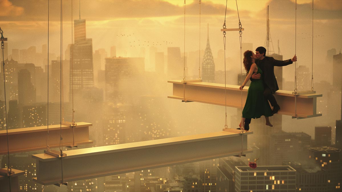 Nathalie Emmanuel and Adam Driver in Francis Ford Coppola's Megalopolis.