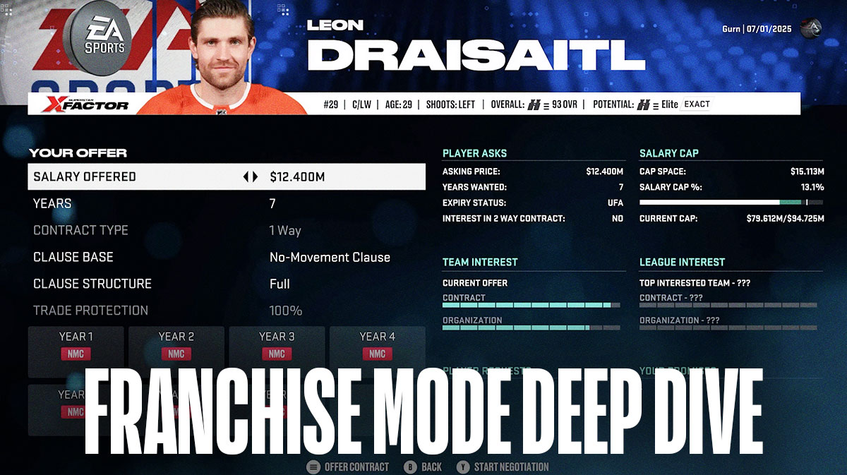 NHL 25 Franchise Mode Adds New Hub, Contract Clauses & More