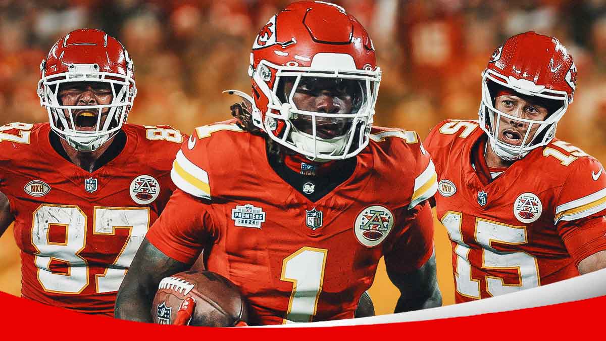 Travis Kelce, Xavier Worthy, Patrick Mahomes on Chiefs
