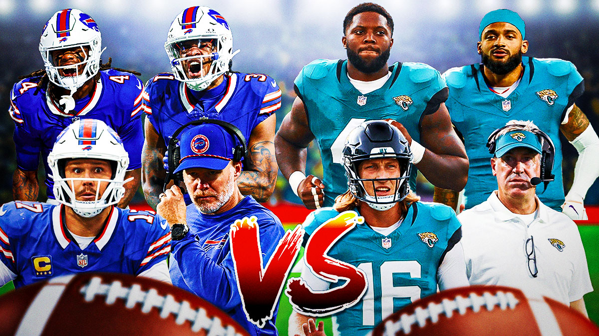 Bills Josh Allen, Doug McDermott, James Cook, and Rasul Douglas "VS" Jaguars Trevor Lawrence, Doug Pederson, Josh Hines-Allen, and Gabriel Davis