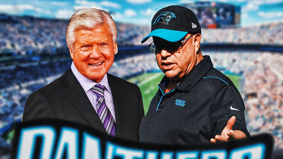 Jimmy Johnson and David Tepper at Bank of America Stadium