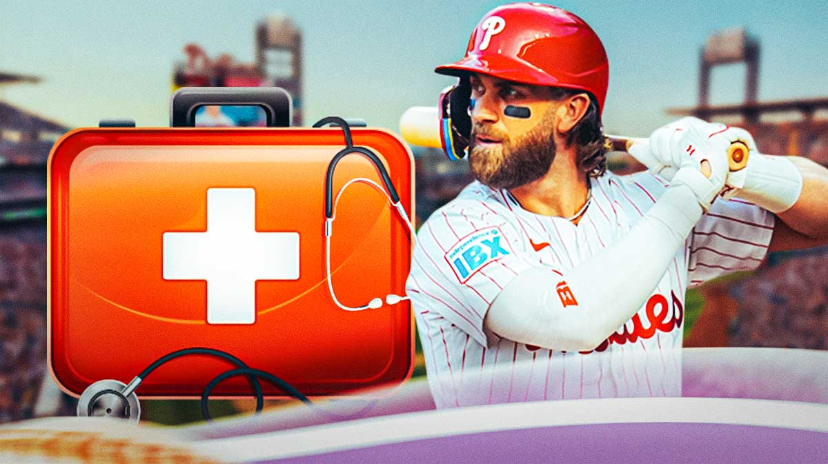 Bryce Harper, first aid kit near him