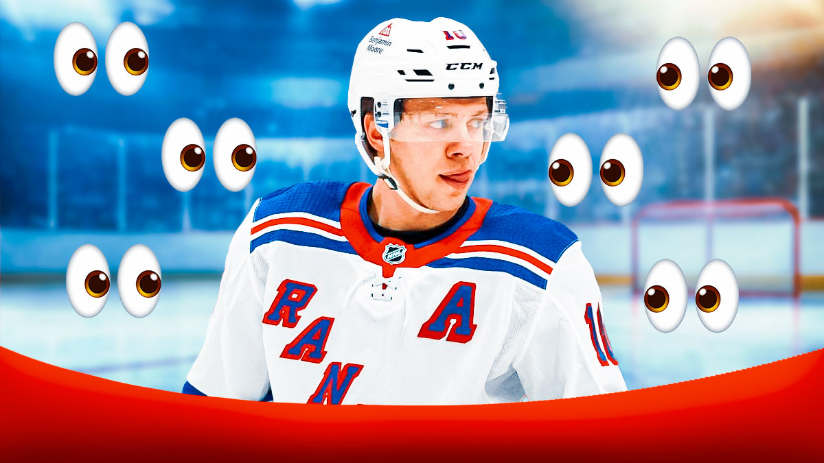 Artemi Panarin with eyeball emojis all around him