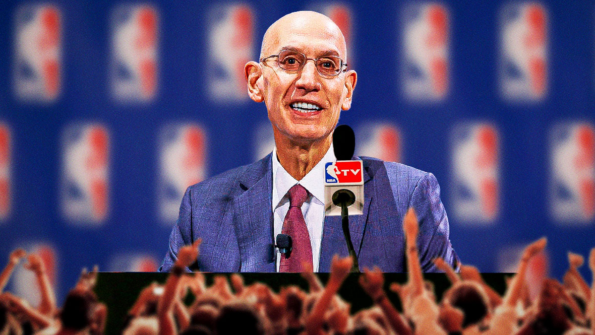 Adam Silver at a podium.