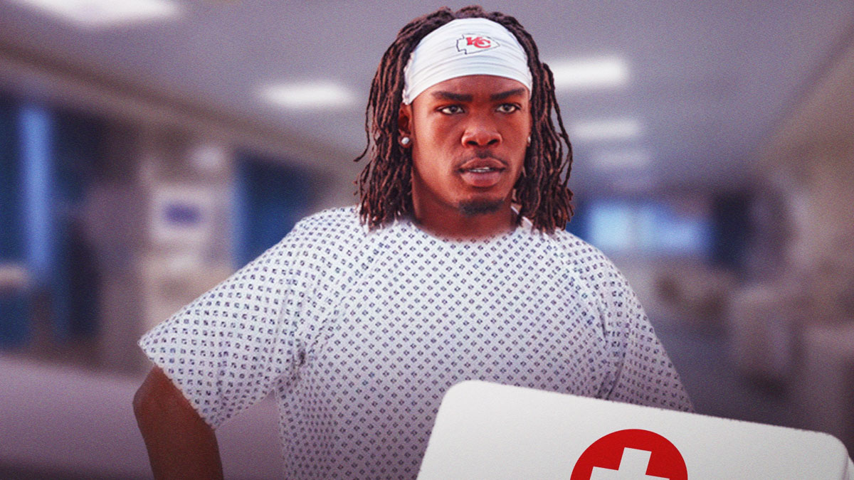 Rashee Rice (Chiefs) in hospital gown