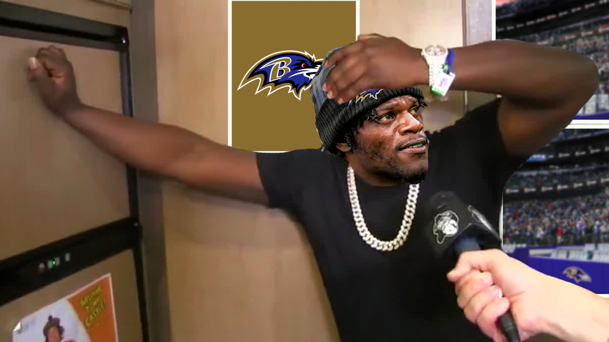 Lamar Jackson (Ravens) as a guy being interviewed