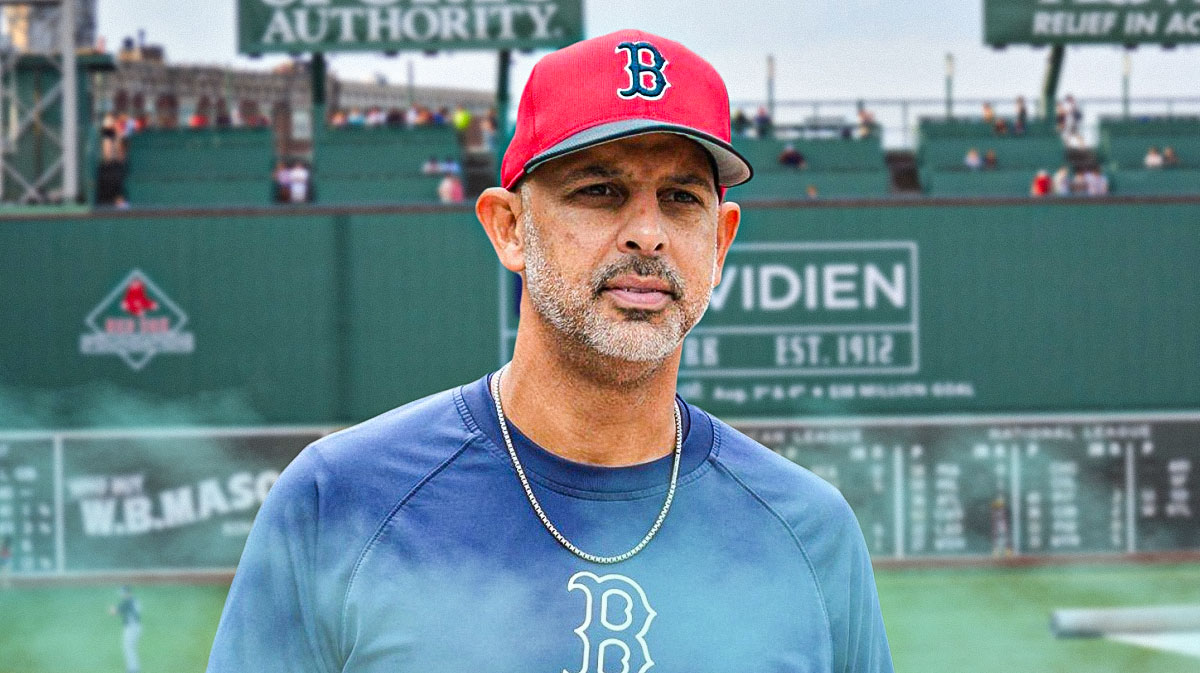 Boston Red Sox manager Alex Cora with a serious look on his face