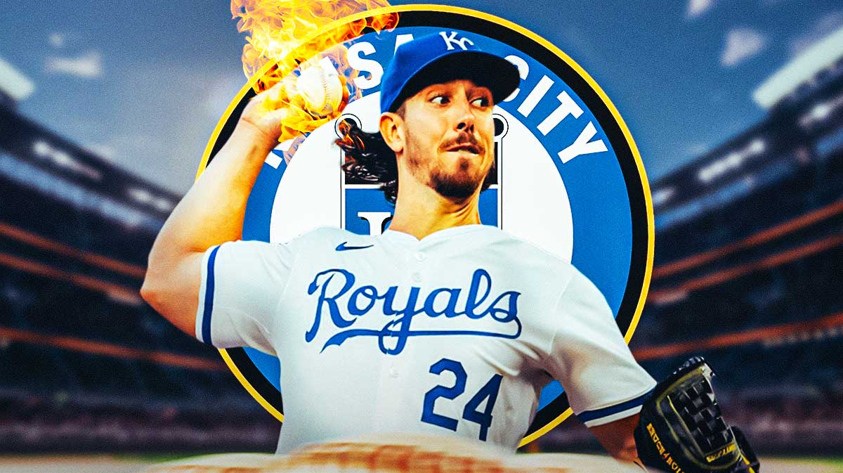 Royals Michael Lorenzen throwing a baseball on fire