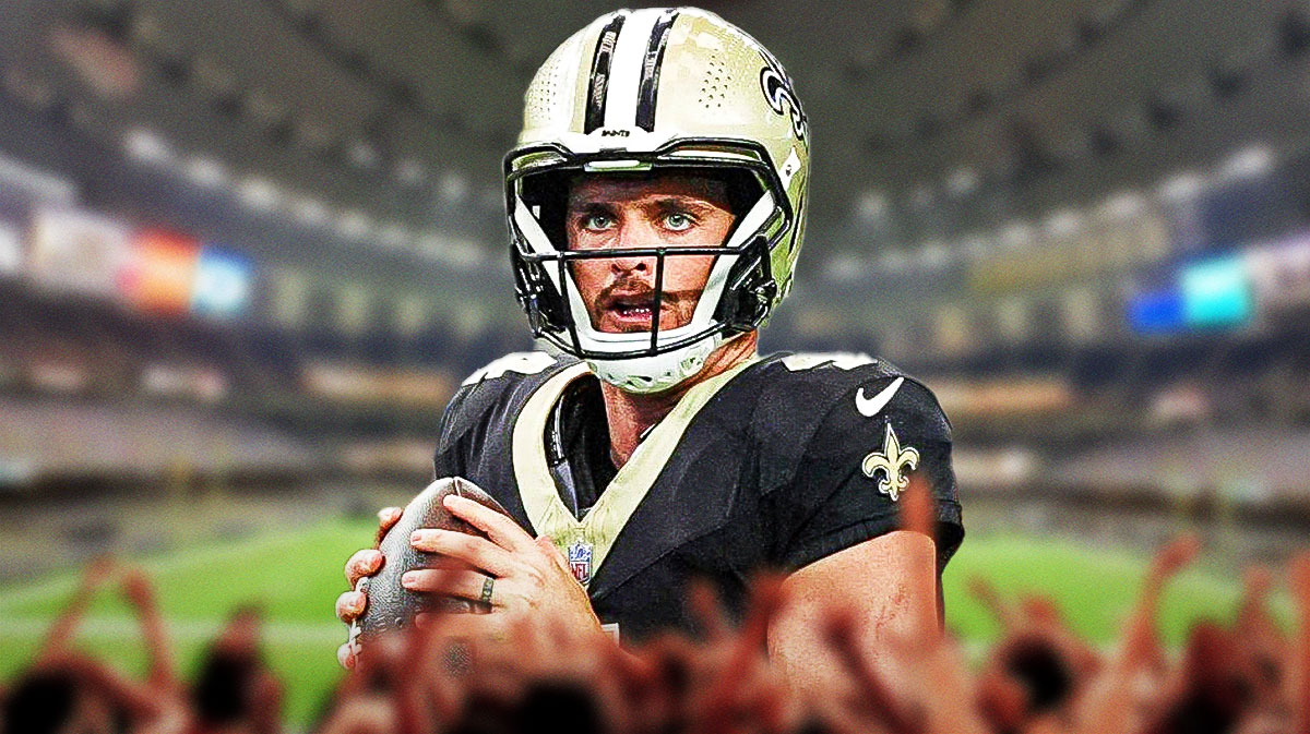 Saints' Derek Carr looking concerned