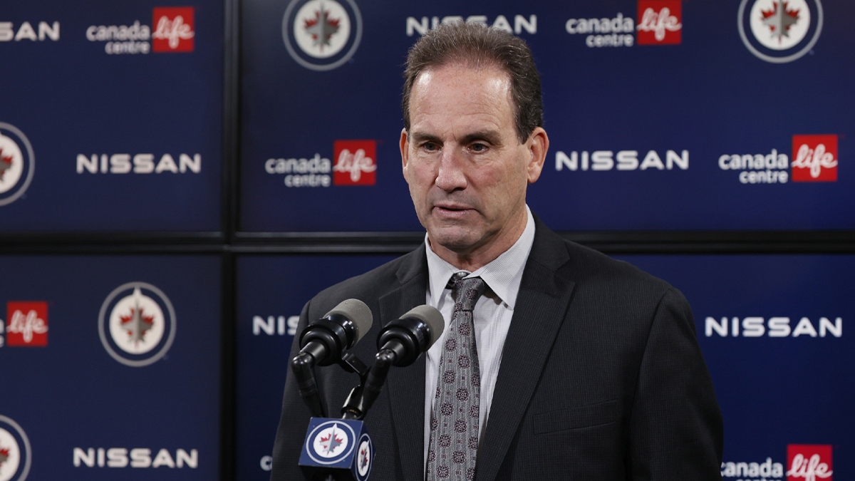 Winnipeg Jets head coach Scott Arniel talks to the media after their game against the Minnesota Wild at Canada Life Centre.