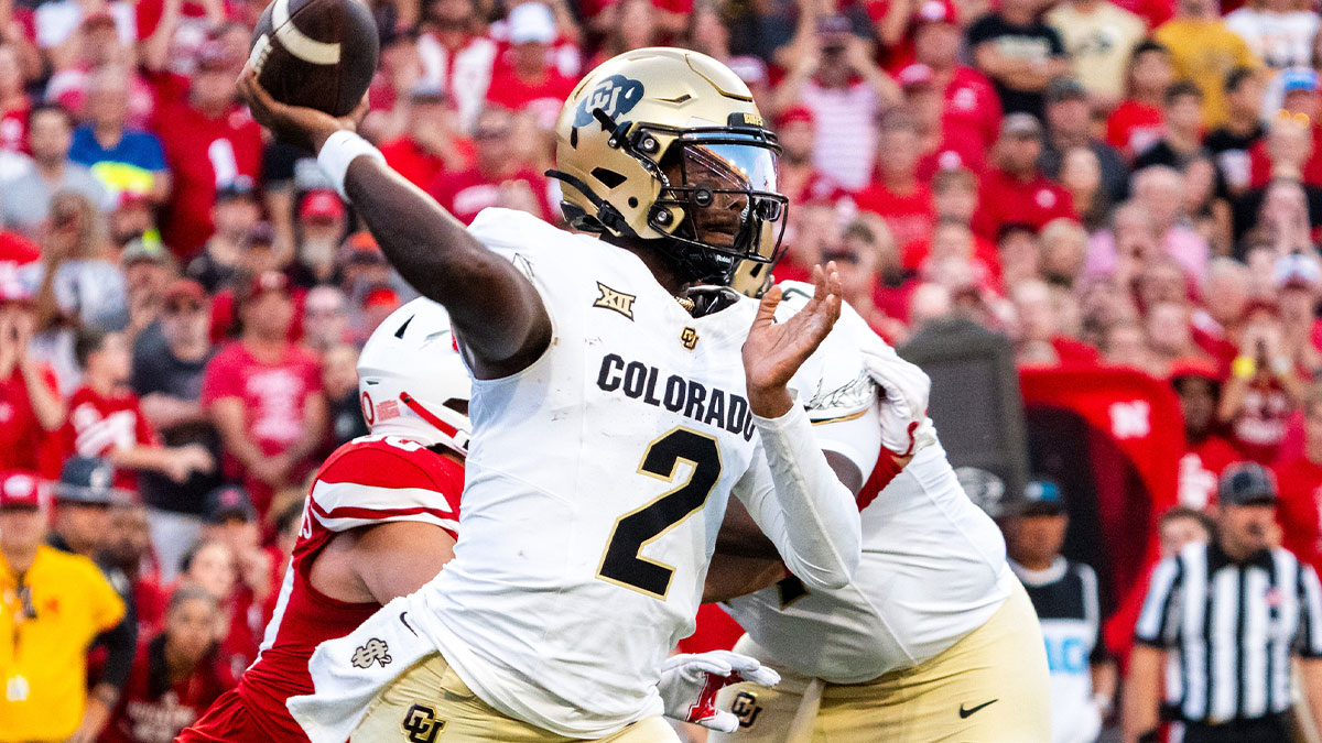 Colorado Buffaloes quarterback Shedeur Sanders (2) passes against the Nebraska Cornhuskers during the second quarter at Memorial Stadium.