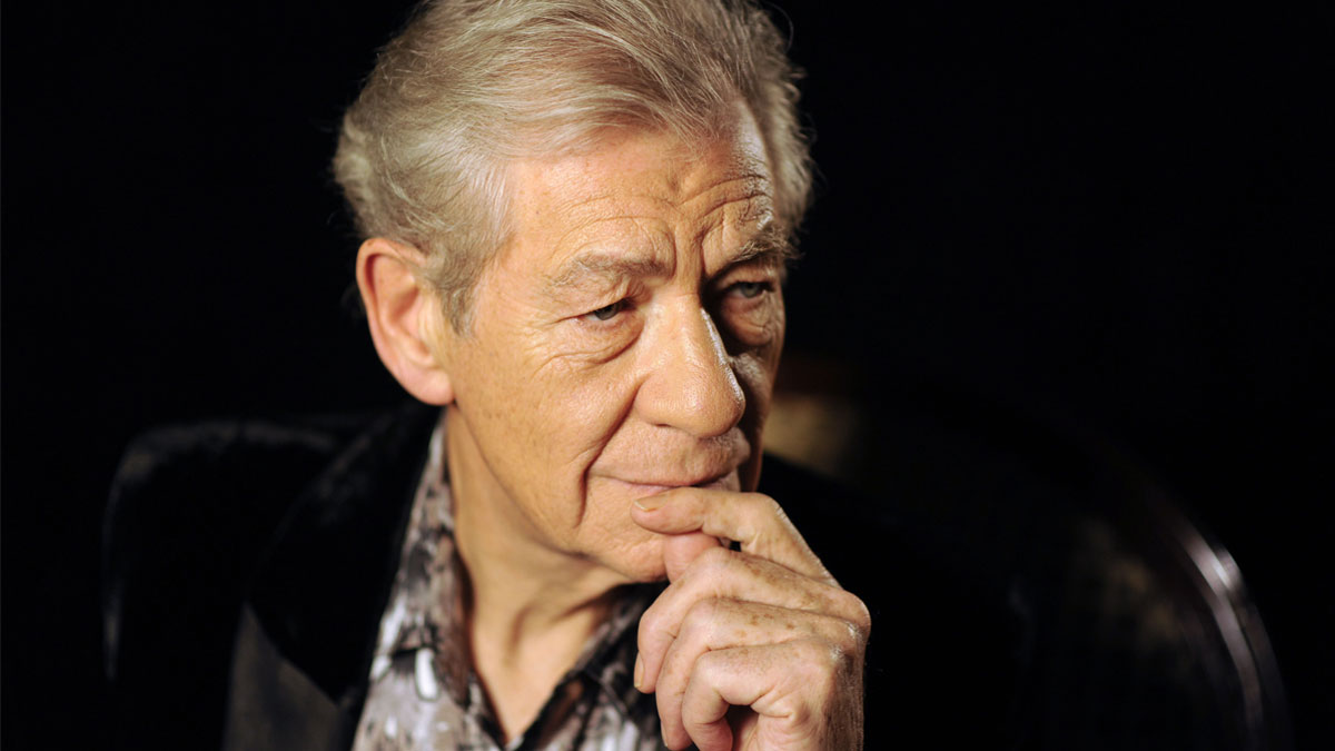 Sir Ian McKellen at portrait session in 2012.