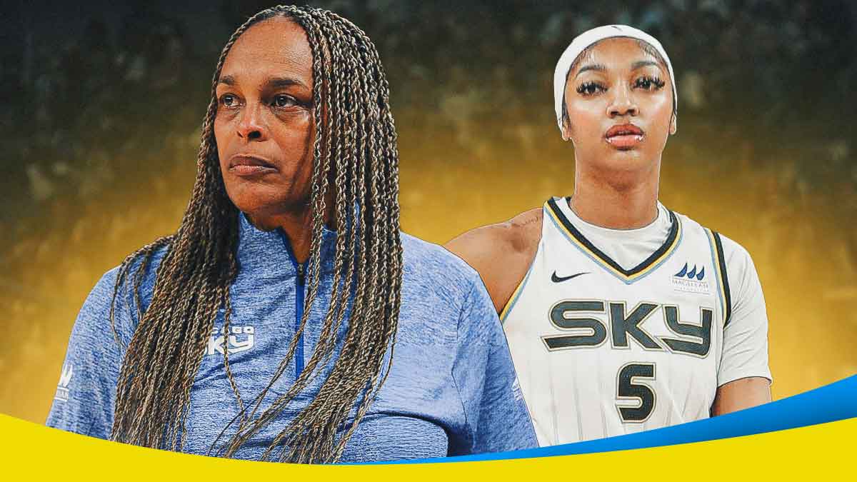 Chicago Sky's Teresa Weatherspoon next to Angel Reese after head coach change