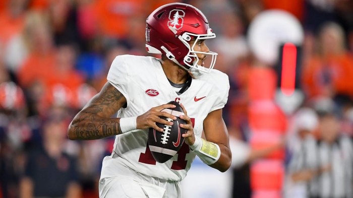 Stanford Cardinal quarterback Ashton Daniels (14) looks to pass against the Syracuse Orange during the second half at the JMA Wireless Dome.