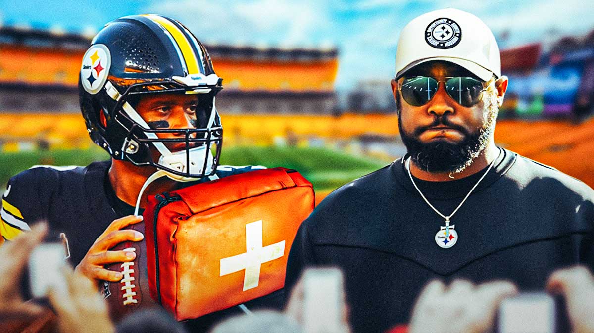 Steelers coach Mike Tomlin looking at Russell Wilson.