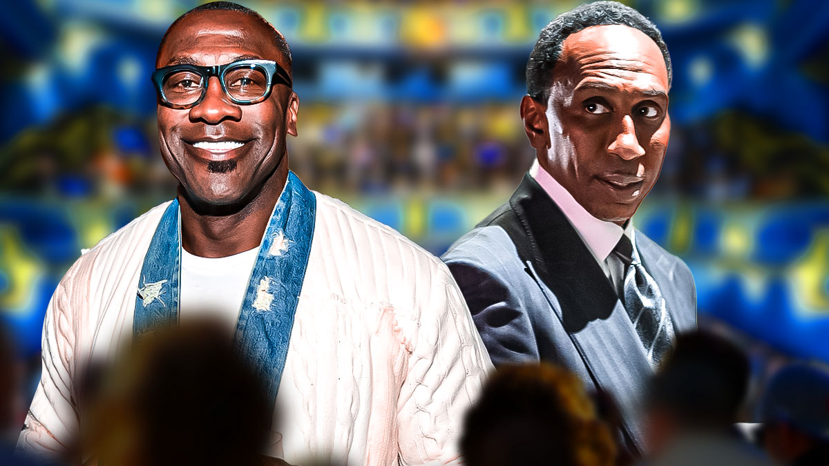 Stephen A Smith beside Shannon Sharpe.