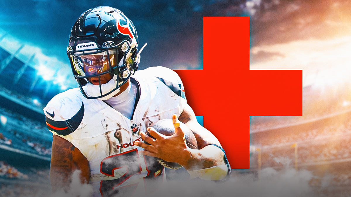 Joe Mixon (TEXANS) with medical cross in the background