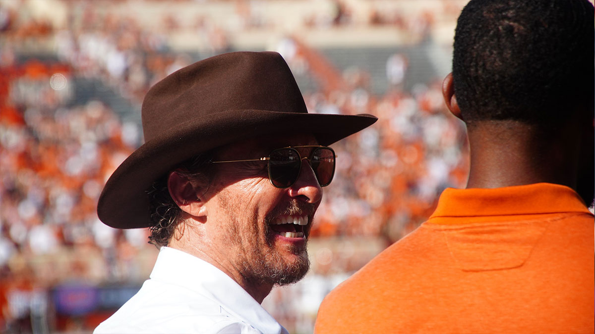 Texas fan Matthew McConaughey ready for Big House showdown vs. Michigan on August 31, 2024.
