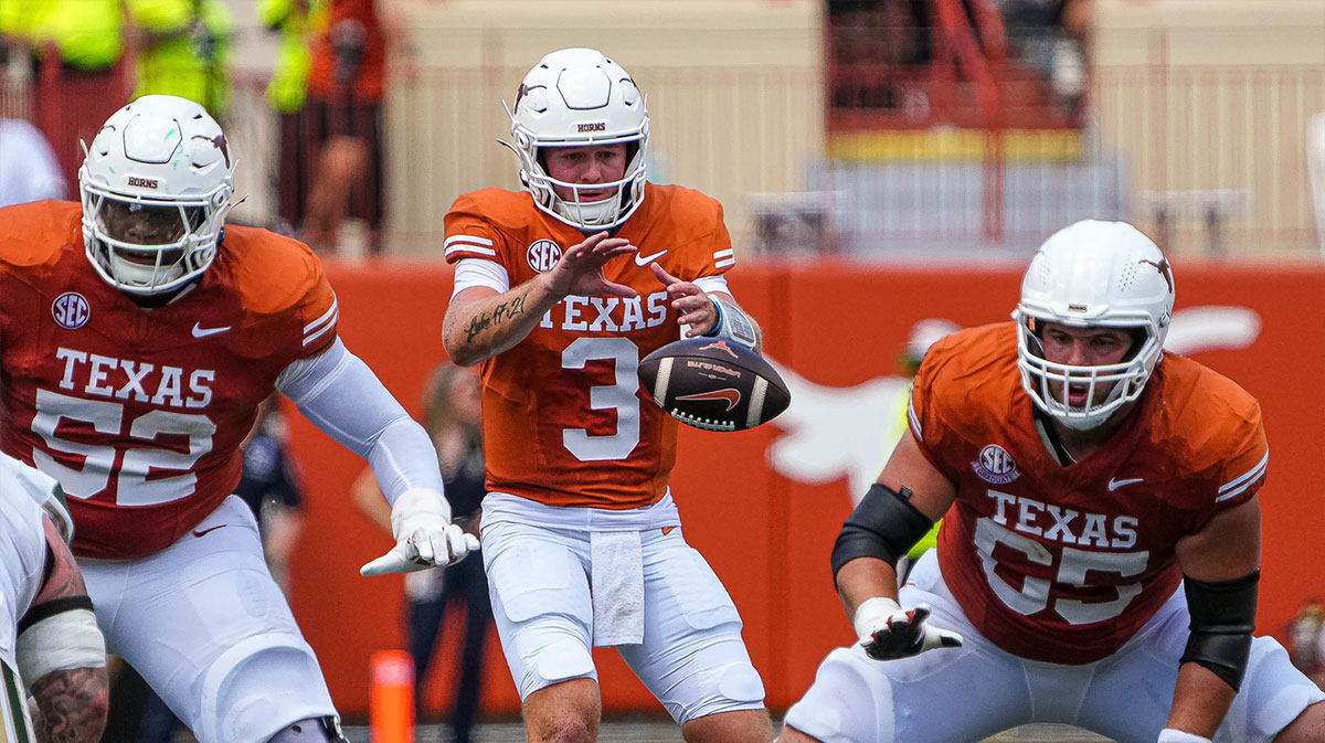 Texas quarterback Quinn Ewers playing against Colorado State on August 31, 2024.