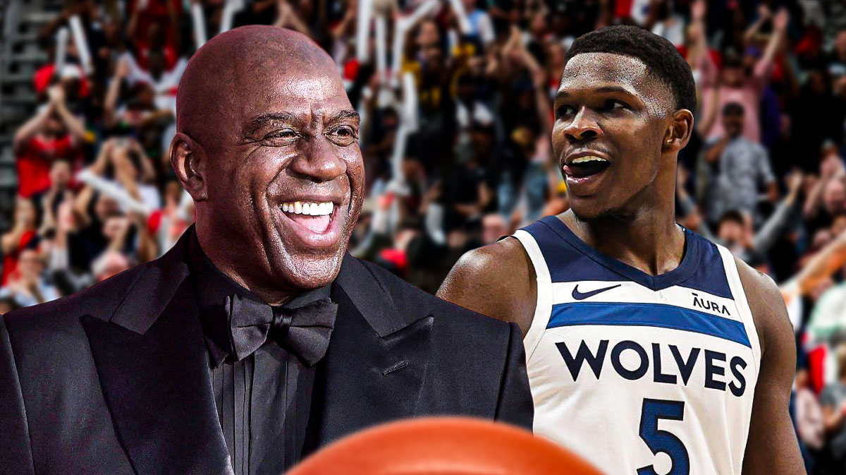 Magic Johnson laughs at Anthony Edwards