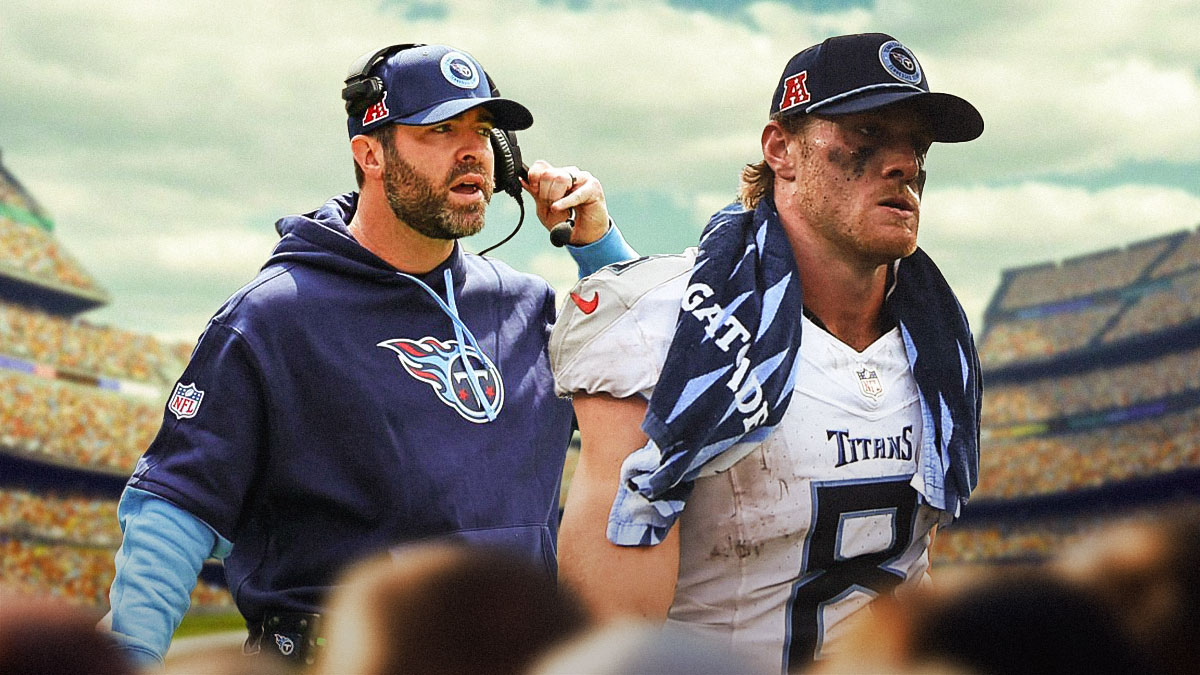 Titans' HC Brian Callahan and QB Will Levis after Jets loss.