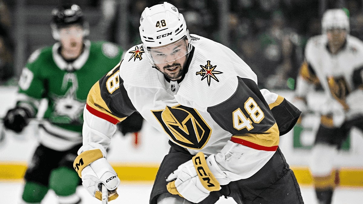 Vegas Golden Knights center Tomas Hertl (48) skates against the Dallas Stars during the third period in game one of the first round of the 2024 Stanley Cup Playoffs at the American Airlines Center.