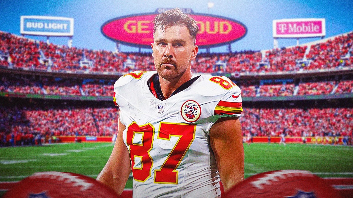 Travis Kelce football field Kansas City Chiefs