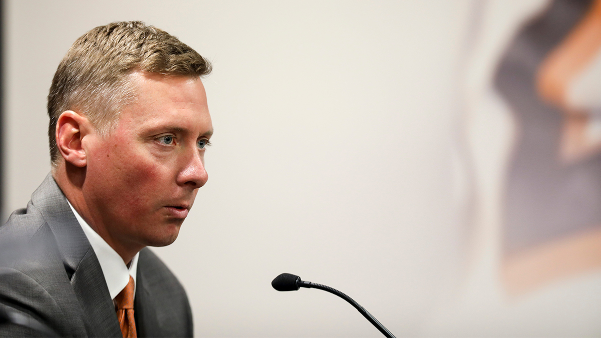 Trent Bray is formally introduced as Oregon State football s head coach during a press conference.