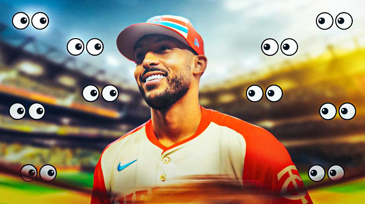 Carlos Correa, eyeball emojis all around him.