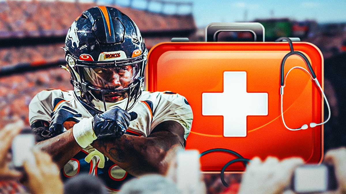 Broncos' Tyler Badie injured with a medical kit