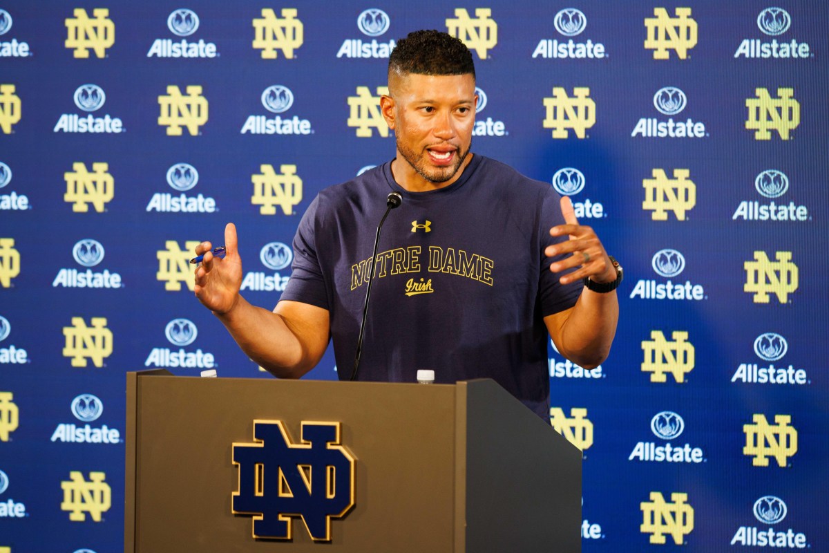Notre Dame head coach Marcus Freeman.