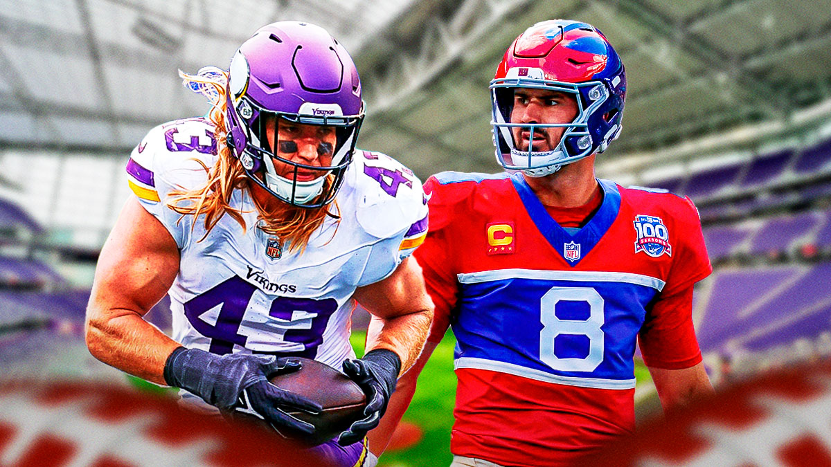 Vikings' Andrew Van Ginkel and Giants' Daniel Jones